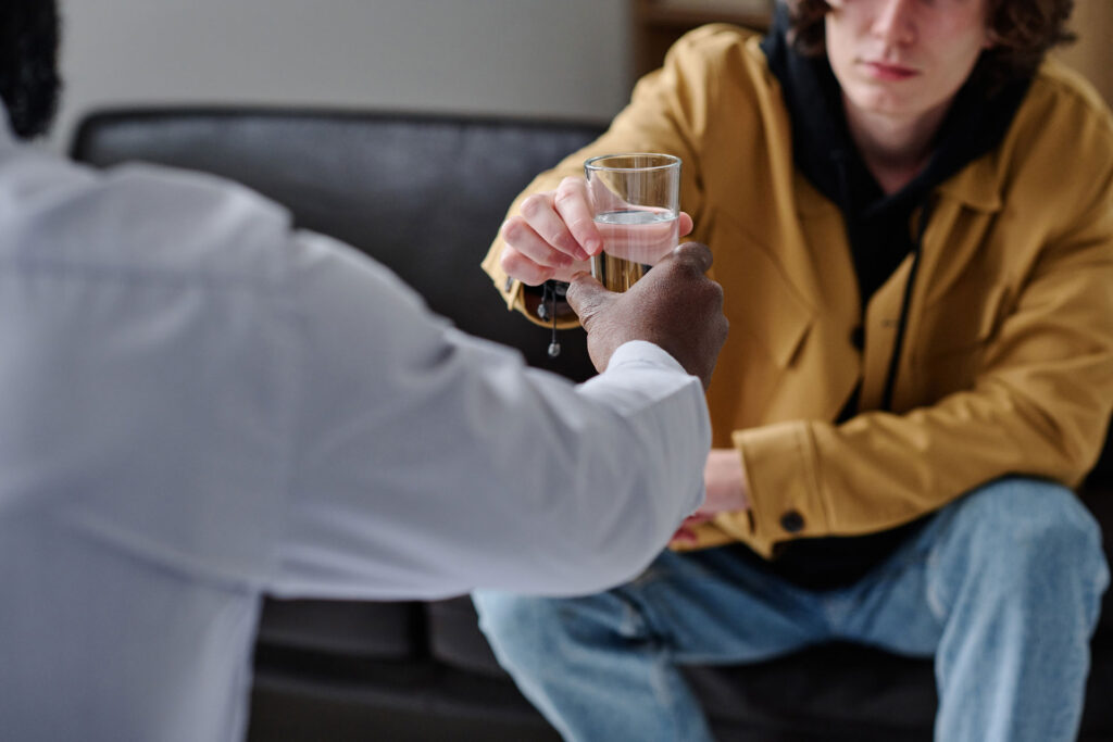 A man taking suboxone medication.