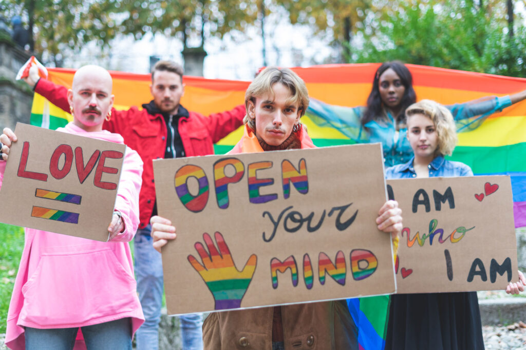 Mental Health Services for the LGBTQ+ Community protest.